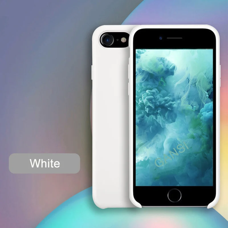 White Официальный силиконовый чехол для iPhone 11 Pro MAX XR X Xs MAX чехол s для apple iPhone 7 8 Plus 6 6s 5 5S SE чехол с логотипом - Цвет: White