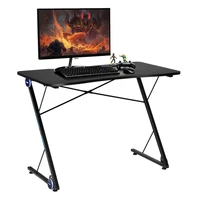 43 5 inch gaming desk z shape office pc computer desk gamer tables w led lights
