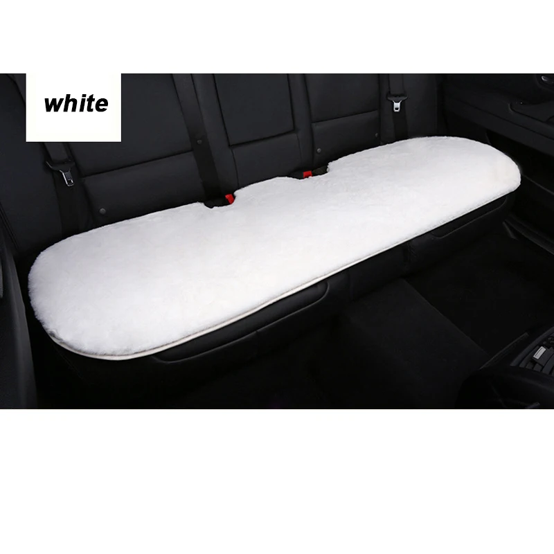 white rear cover Чехол для автомобильного сиденья из искусственного меха универсальный размер для большего количества Автомобильных Подушек из искусственной овчины автомобильные аксессуары для интерьера - Color Name: white rear cover