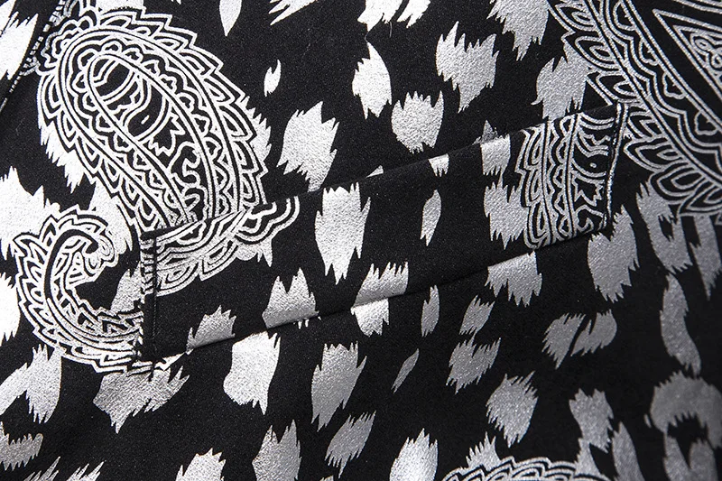 

Luxury Gold Paisley Foil Print Suit Blazer Men DJ Bar Club Party Casual Blazer Masculino Wedding Groom Prom Mens Blazer Jacket