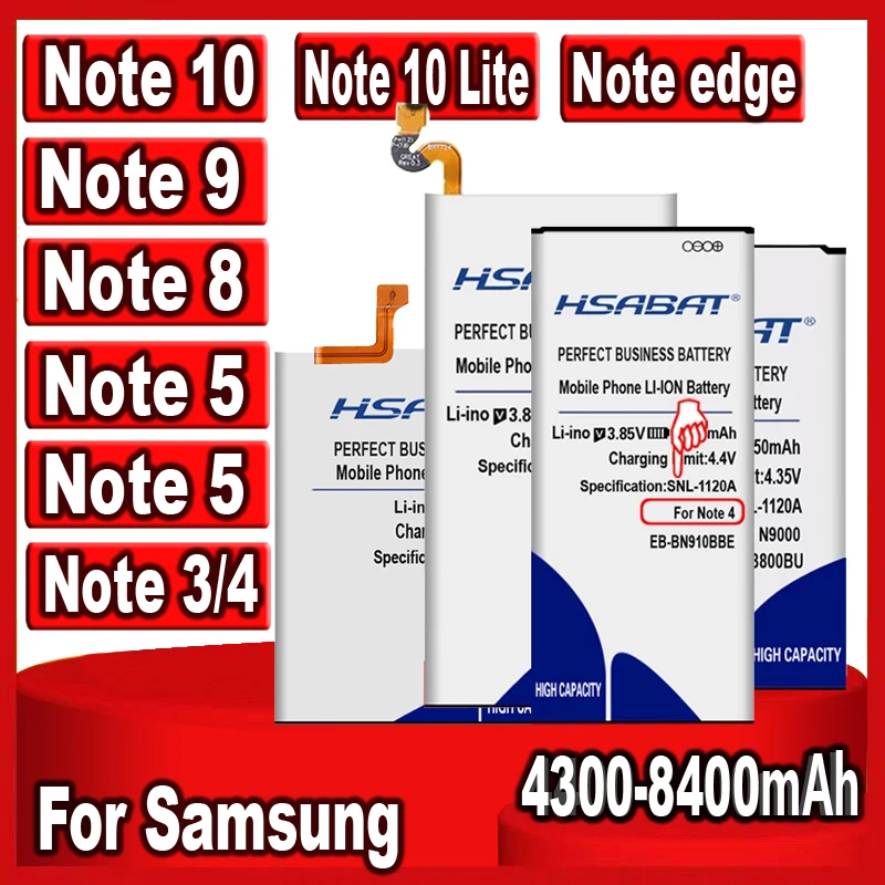 Аккумулятор HSABAT B800BC для Samsung Galaxy Note 3 4 5 8 EB-BN910BBE EB-BN920ABE EB-BN950ABE 4400-8400 мАч | Мобильные
