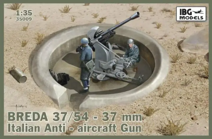 

IBG Plastic Assembly Military Model 1/35 Italy Breda 37/54MM Anti-aircraft Gun Adult Collection DIY Assembly Kit 35009