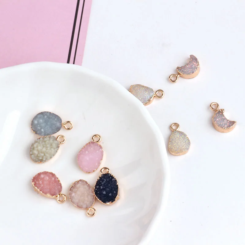 6 шт. овальные серьги с подвеской в виде Луны для женщин ожерелье браслет материал