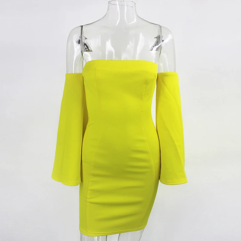 Женское платье с вырезом лодочкой Fuedage белое однотонное облегающее