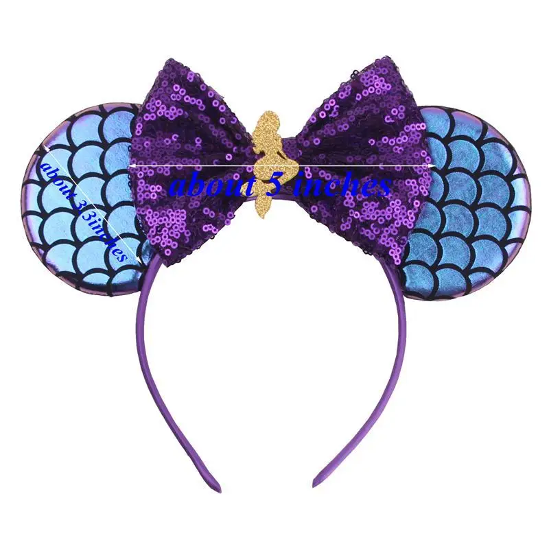 headband 7 3," Русалка Минни ободок с мышиными ушками Блестки для волос повязка для волос с бантом DIY Девушки аксессуары для волос для детей модный Косплей-повязка на волосы - Цвет: headband 7