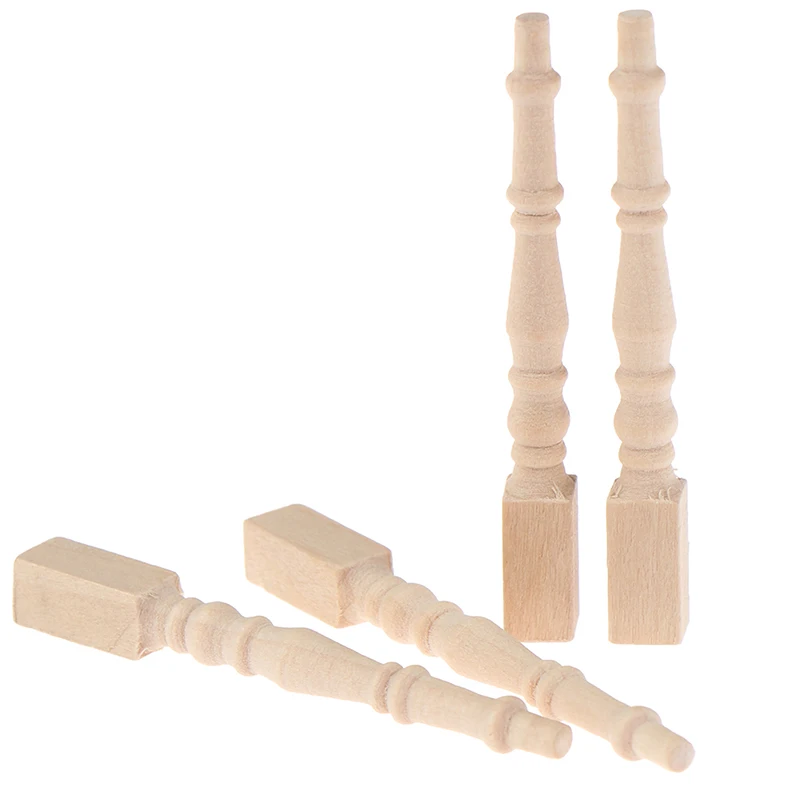 

4Pcs/set Brain Game Kids Toys Dollhouse Miniature DIY Wooden 1:12 Furniture Leg Chair Table