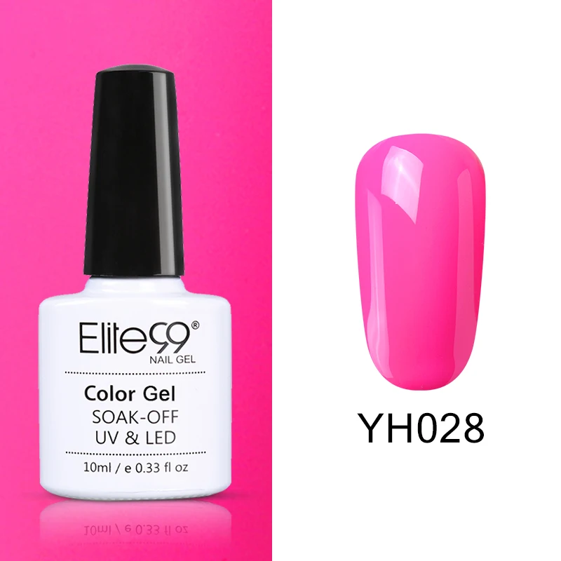 YH028 Elite99 Vernis Полупостоянный 10 мл Светодиодный УФ-гель замачиваемый пурпурный цвет светодиодный лак для ногтей нужна лампа отверждения Гель-лак - Цвет: YH028