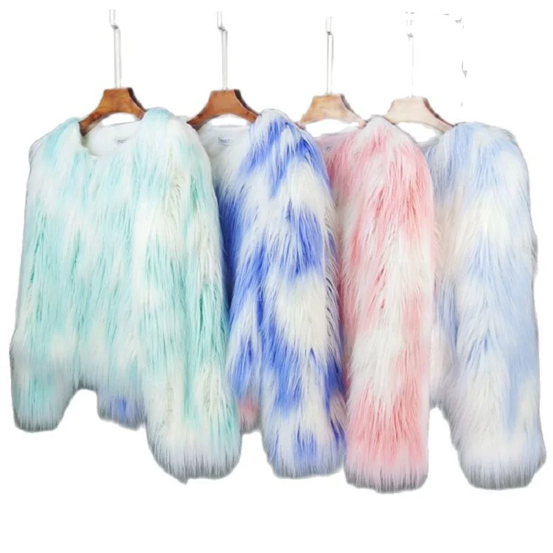 Новинка модная женская зимняя одежда пальто из искусственного меха 2018 промытое