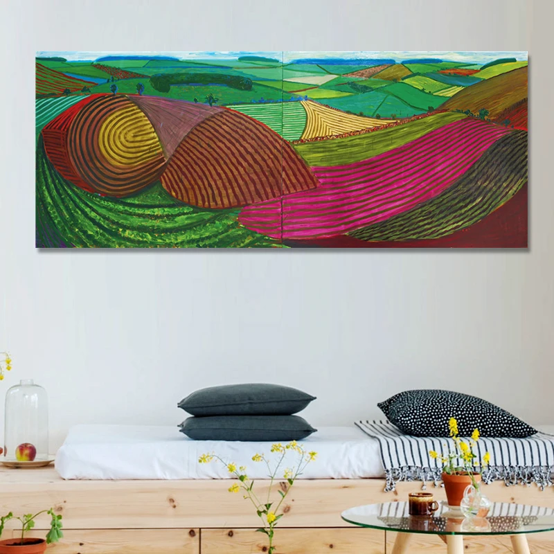 Давид хокни зимняя деревянная картина маслом огромные размеры жикле плакат