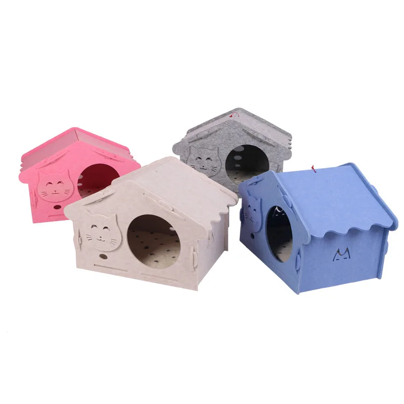 

Товары для домашних животных креативный домик для домашних животных новый толстый домик для кошек всесезонный Универсальный войлочный кош...