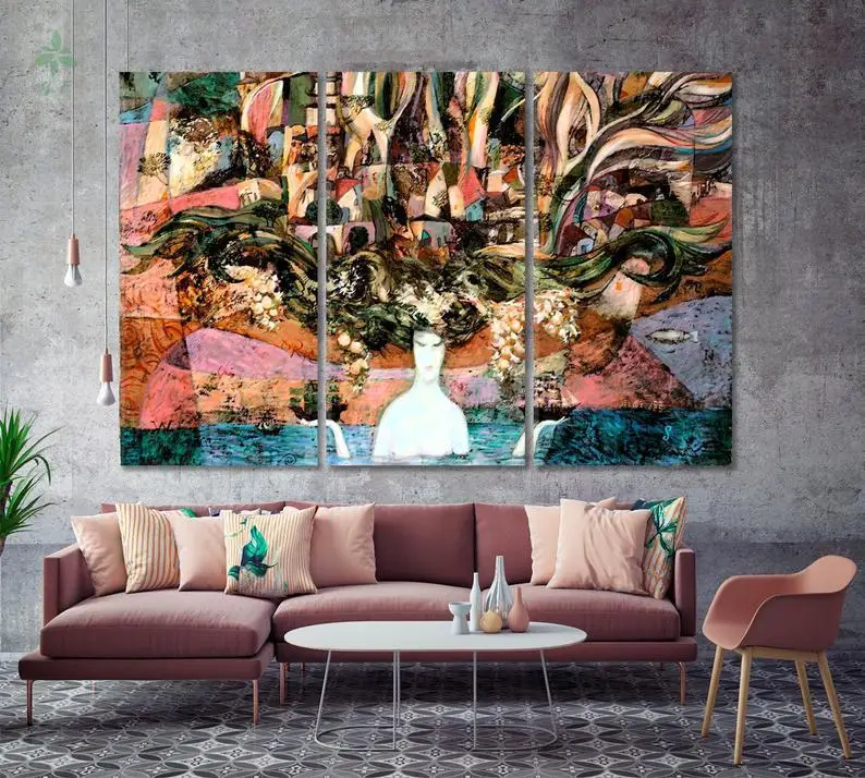 

Abstraction Creative Artistic Artwork Abstract Woman Canvas Print Decor Surreal Fantastic Poster Fine Trendy Wall Art