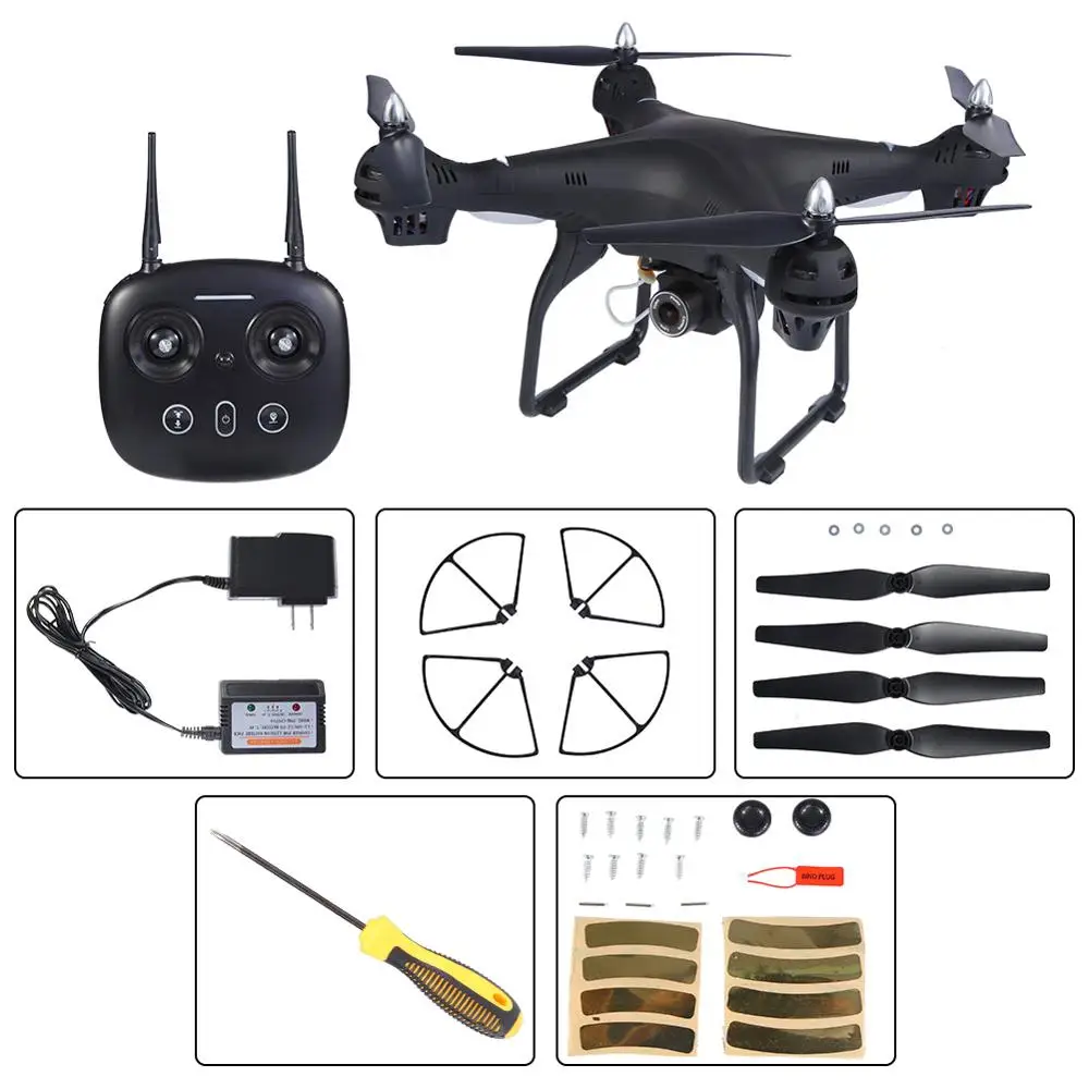 Дрон Acekid T20 с HD-камерой живым видео и GPS Радиоуправляемый квадрокоптер угольной