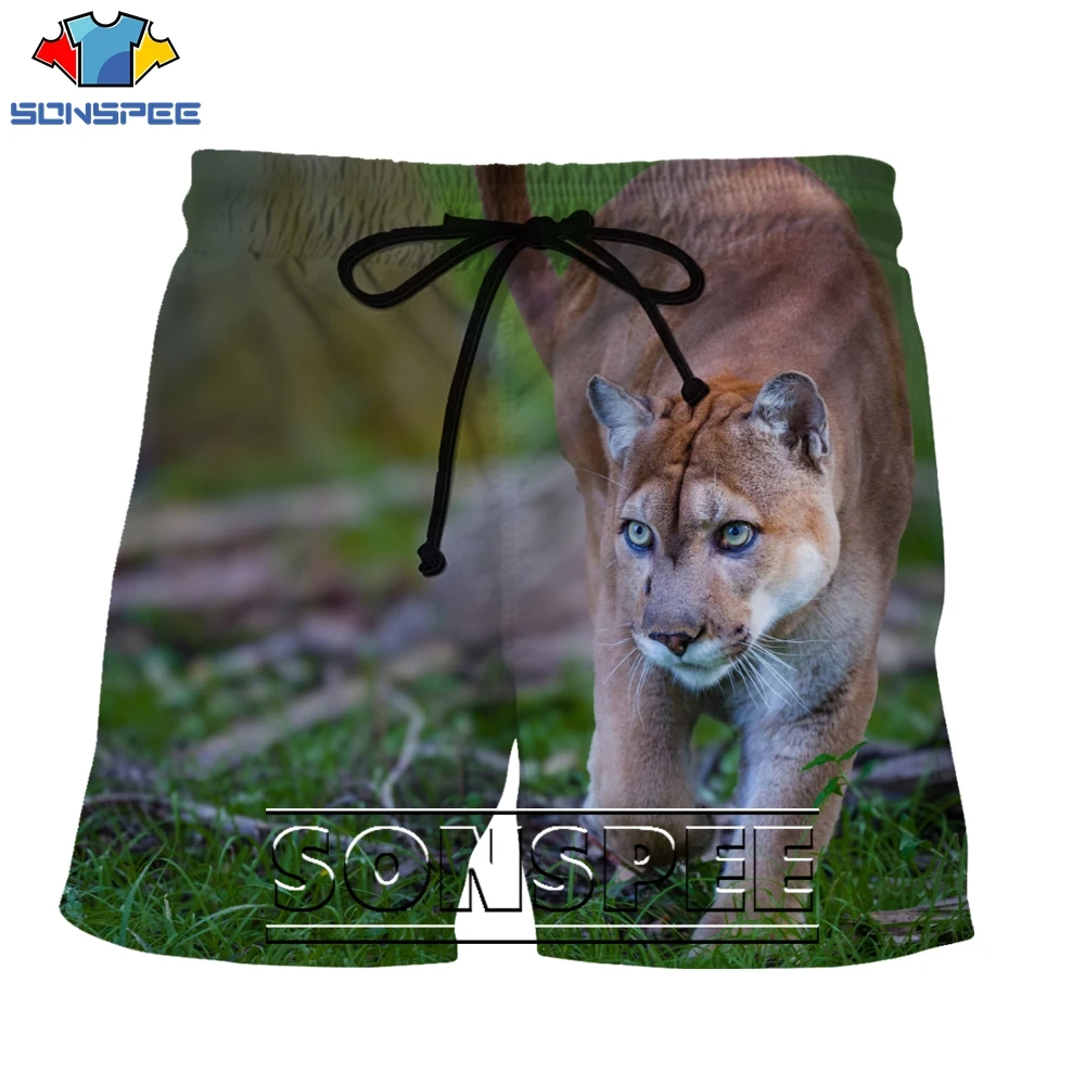 

SONSPEE Fashion Hot Sale Forest Animal Pattern Leopard 3D Printing Men's Shorts Summer Creative Personality Casual Hip Hop