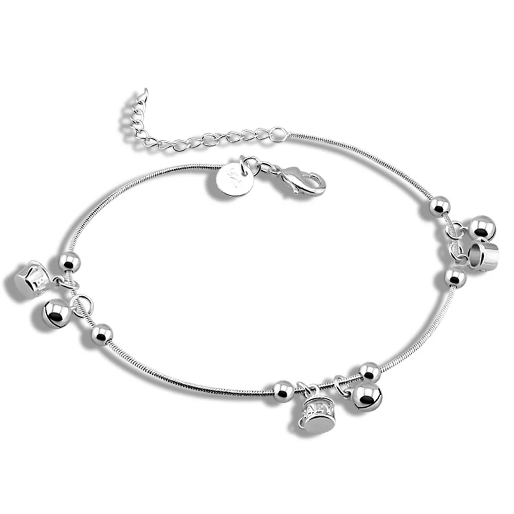 Женская простая цепочка на ногу из стерлингового серебра 925 пробы ювелирное