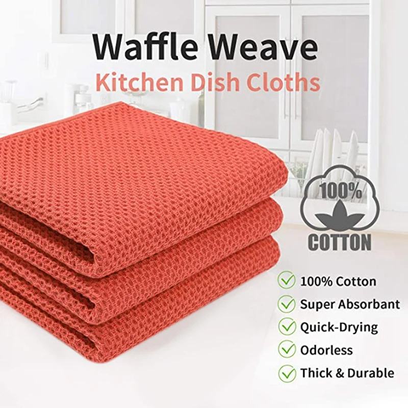 3-Piece Cotton Kitchen Cutlery Cloth Woven Soft Absorbent Quick-Drying Towel | Дом и сад
