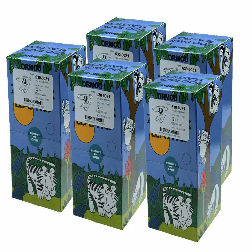 Ортодонтическая эластичная резиновая повязка для зубов ORMCO ZOO Pack 3 5 OZ 1/8 3/16 1/4 5/16 3/8 |