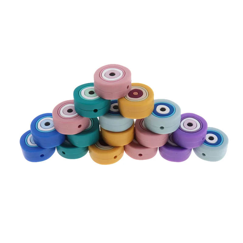 Cuentas de silicona de colores para dentici&oacute;n de beb&eacute;, cadena de chupete de lactancia de grado alimenticio, juguetes para beb&eacute;s, 50 Uds.-3