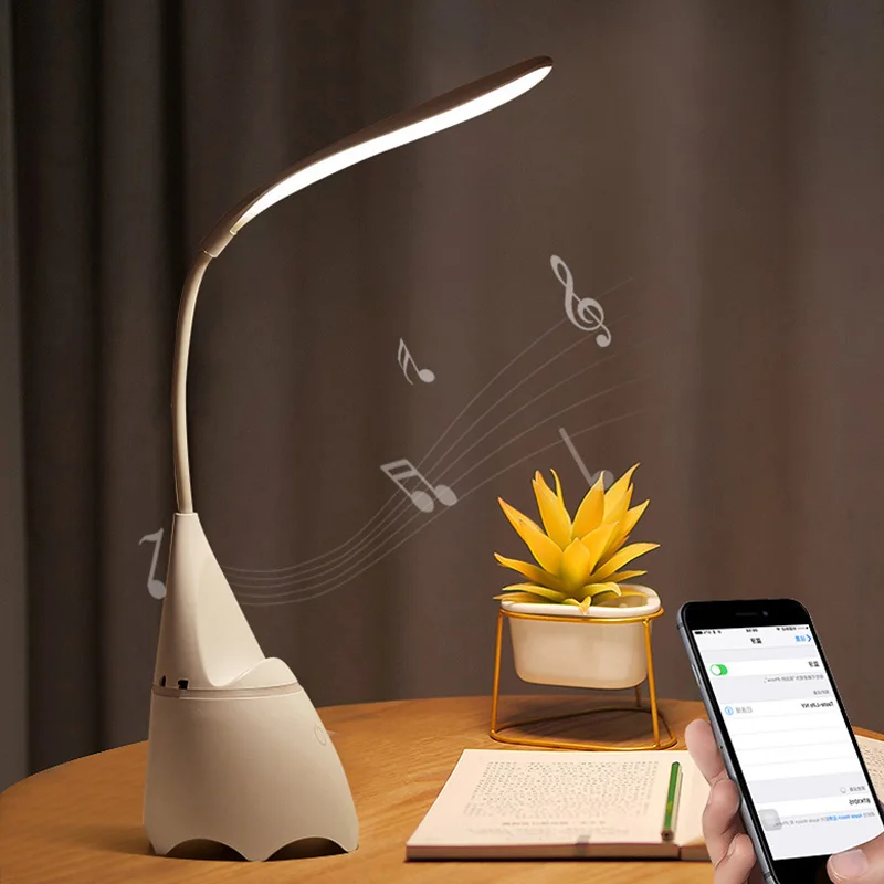 

led eye protection desk lamp bluetooth audio light touch usb charging light reading desk writing light three-speed lighting