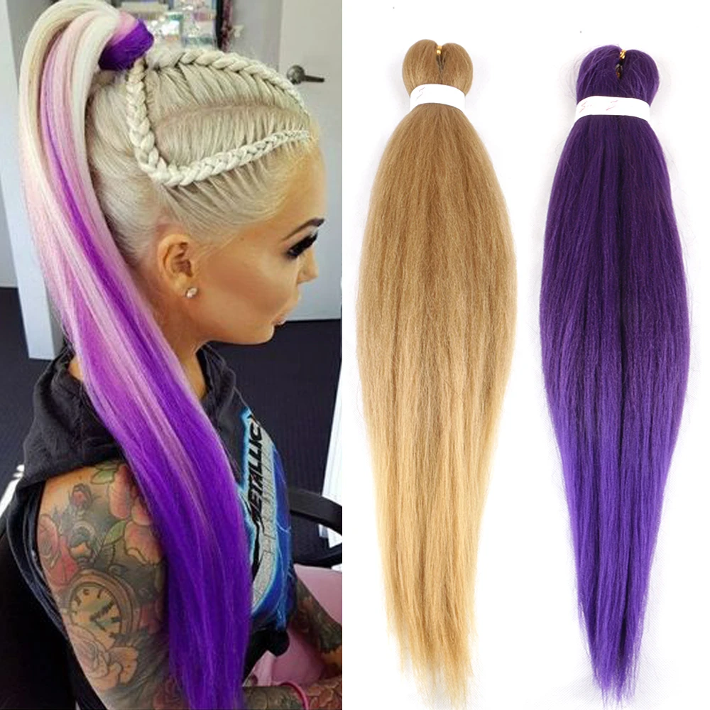 

Purple Synthetic Easy Jumbo Braids Hair Extensions Ombre Braiding Hair Low-temperature fiber Crochet Hair bundles 26inches 90g