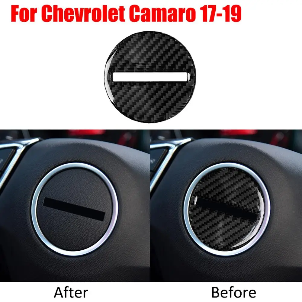 Car Carbon Fiber Center Steering Wheel Panel Trim Cover Sticker For Chevrolet Camaro 2017-2019 | Автомобили и мотоциклы