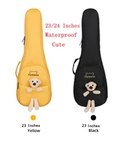 ukulele bag case box waterproof electric 23 24 inches concert cute cartoons bear yellow backpack carry gig portable colorful