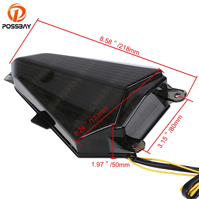 Светодиодные фары POSSBAY для мотоцикла стоп сигнал задний фонарь поворотный