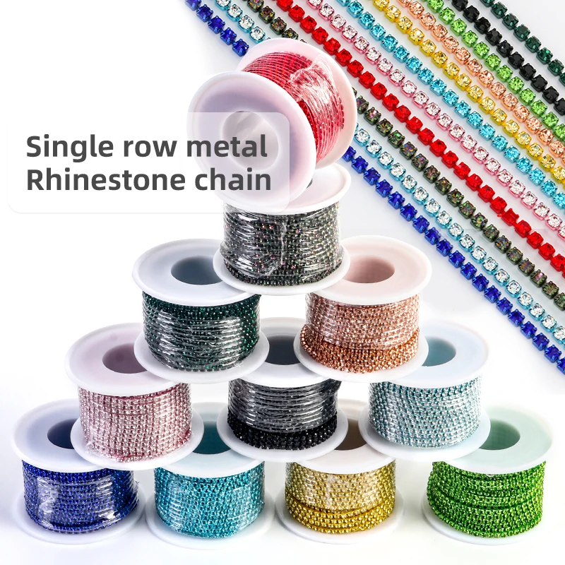 

XiChuan 1 Yard 10 Colors Claw Rhinestone SS6 SS8 Rhinestones Decorations Diy Clothes Glass Beads Accessories Rhinestone Chain