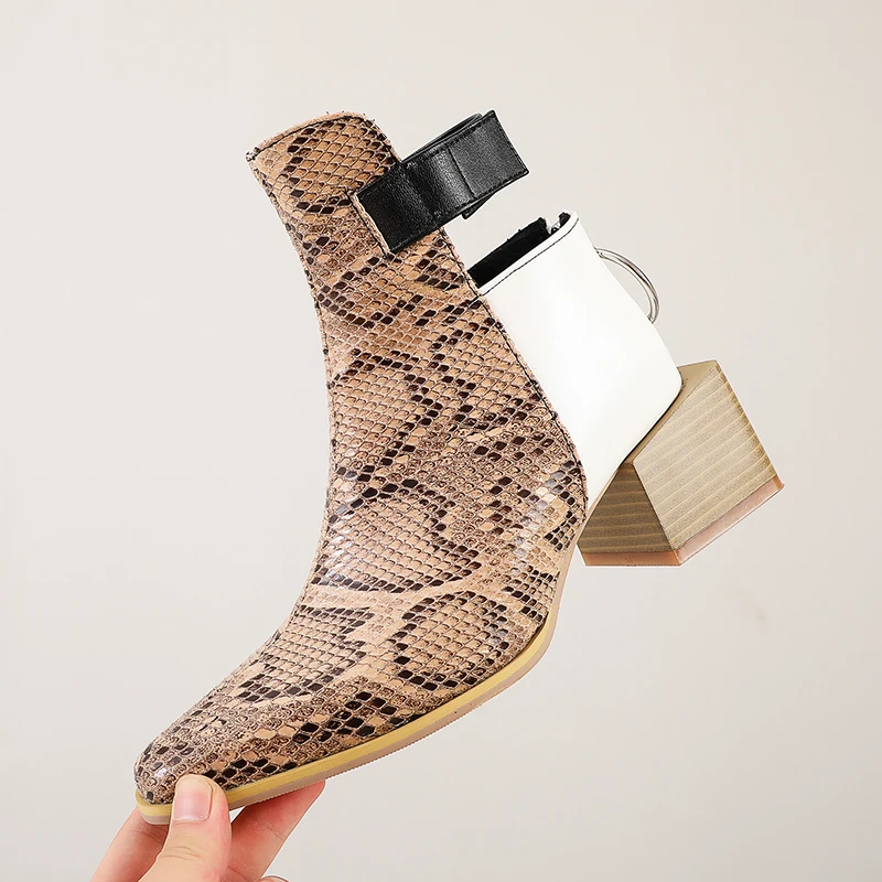 Женские ботинки Осень зима ботильоны из искусственной кожи на молнии женская