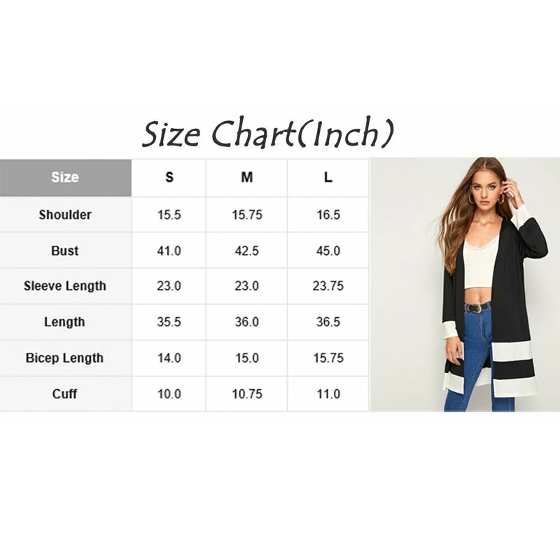 Women Ladies Waterfall Cardigan OL Office Trench Long Coat Duster Open Slim Patchwork Color Casual Streetwear | Женская одежда