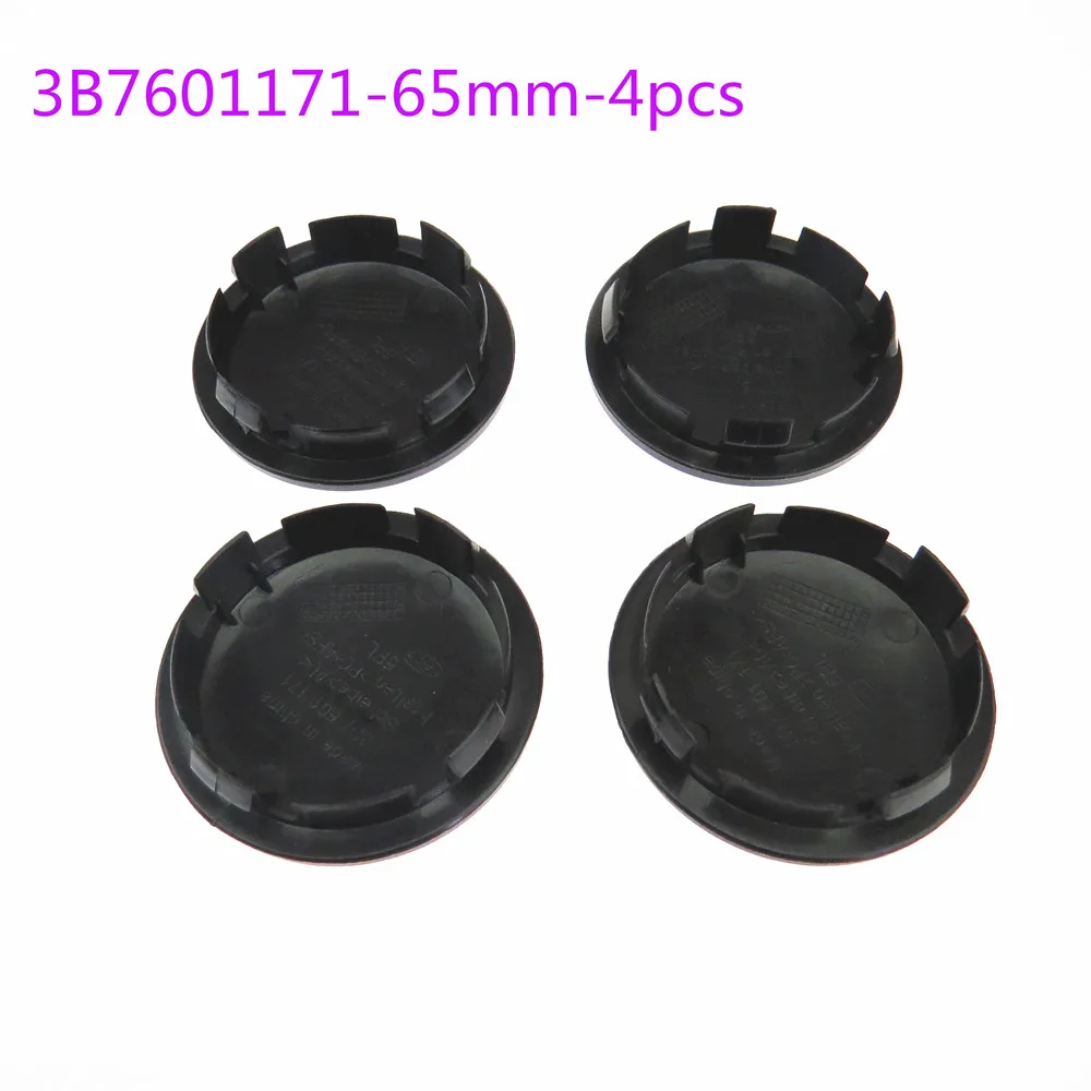 

SCJYRXS Qty4 65mm Black Car Wheel Center Caps Hub Cover Logo 3B7601171 for Beetle Golf Bora Polo UP! 3B7 601 171
