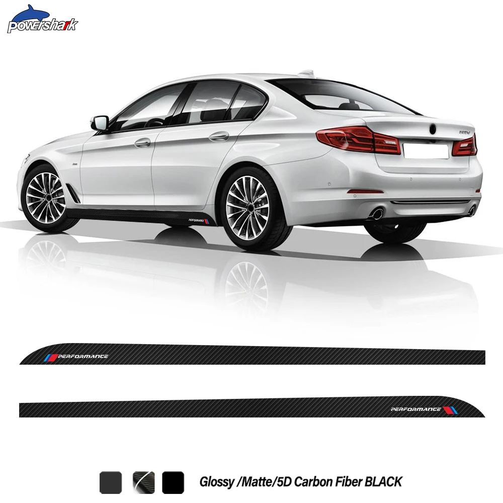 2 предмета сбоку юбка в полоску Стикеры M производительности наклейка для BMW 5