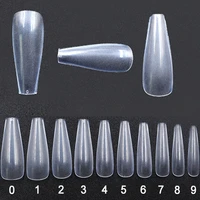 500pcs acrylic nail tips 10 sizes natural clear full cover nail ballet coffin nails uv gel nail polish manicure tool false nails