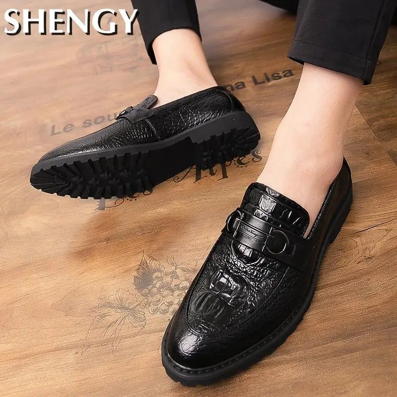 2020 мужские классические туфли на толстой подошве роскошные модные официальные в