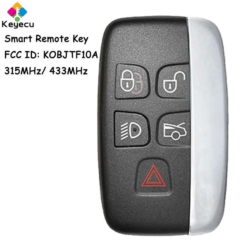 

KEYECU Smart Remote Control Car Key With 5 Buttons 315MHz/ 433MHz - FOB for Jaguar XF XJ XL XK XE 2013-2017 FCC ID: KOBJTF10A