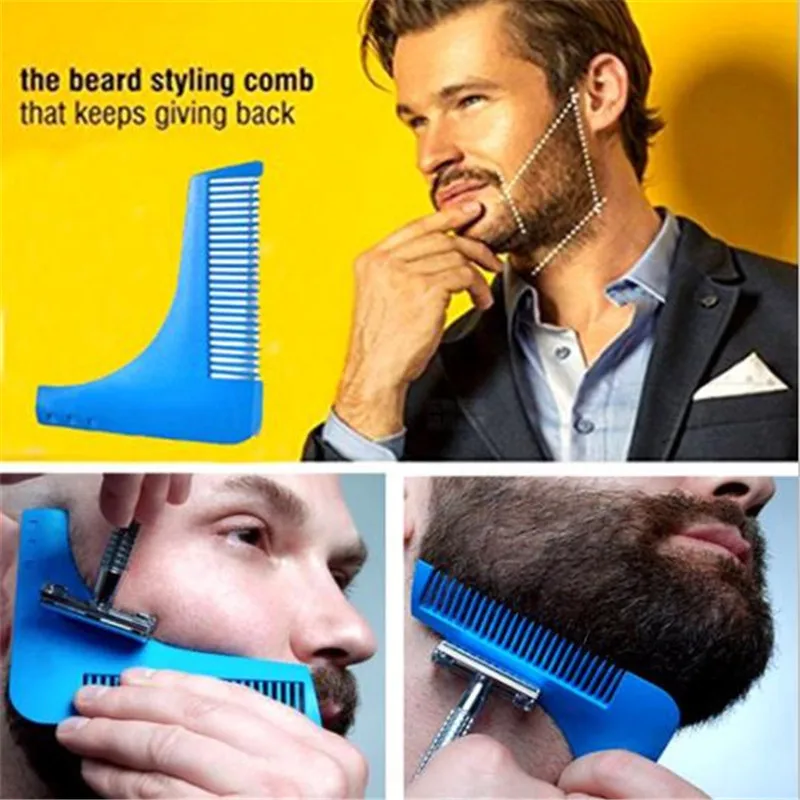 

2021 New 1PCS High Quality Beard Shaping Styling Template PLUS Beard Comb All-In-One Tool ABS Comb for Hair Beard Trim Template