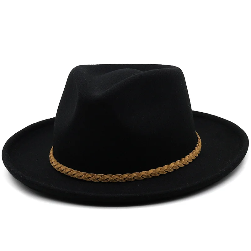 SImple Wool Fedora Hat Felt Fedoras Hats Adult Fashion Trilby Hats Popular Headwear Wool Fedora Trilby Hats Man's Cap