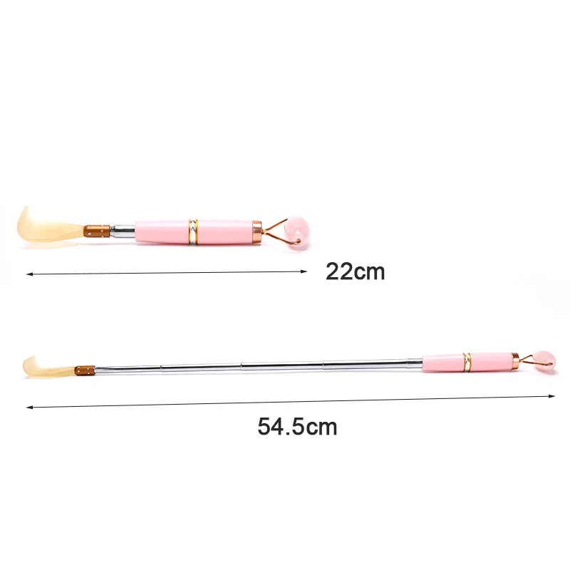 

2-in-1 Jade Roller Massage Slimming Face Crystal Roller Beauty Lifting Tool + Extendable Back Scratc