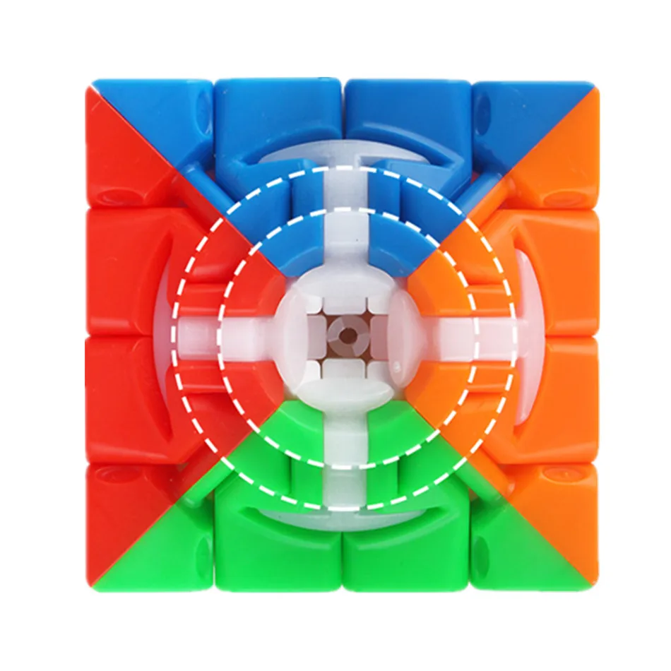 Yuxin-Cubo maestro Kirin V2 4x4x4 para ni&ntilde;os, Cubo de velocidad 4x4 negro sin pegatina, rompecabezas educativo de 4x4, juguete m&aacute;gico-3