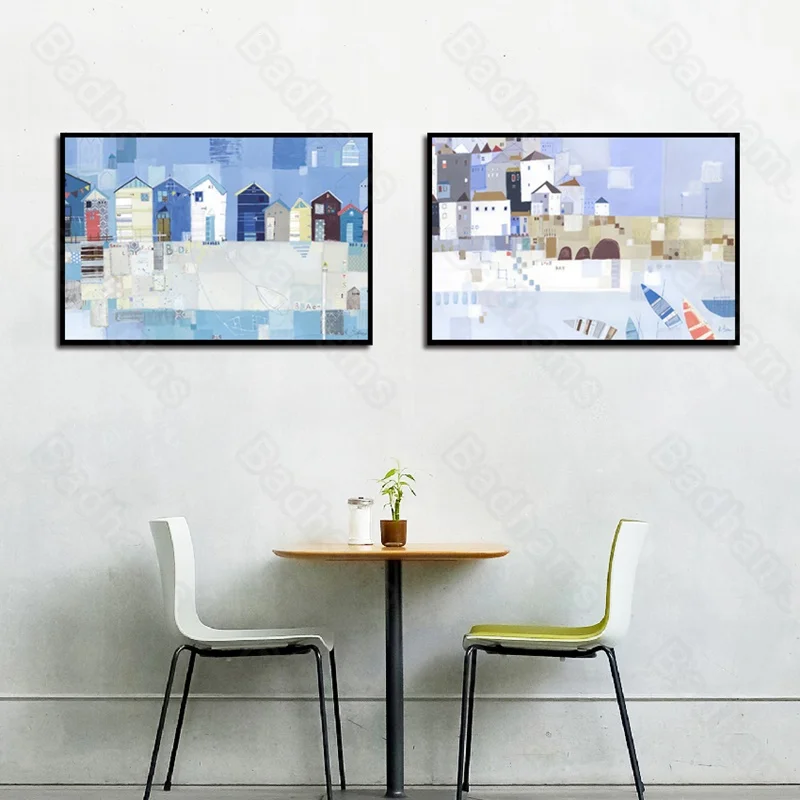 

Poster Prints Living Room Decoration Sofa Background Wall Impressionist Small House Oil Painting Bedroom Canvas Hanging Painting