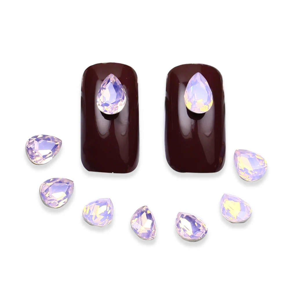 3D Nailart алмаз розовый опал стекло K9 Необычные стразы Кристалл капли дизайн ногтей