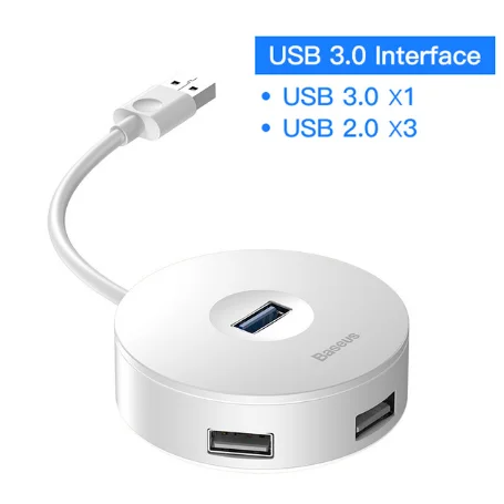 BASUES USB C док-станция USB 3,0 концентратор разделитель несколько USB хаб Тип C концентратор 2,0 мульти хаб расширитель 4 Порты и разъёмы хаб для портативных ПК - Цвет: 10cm White USB 3.0