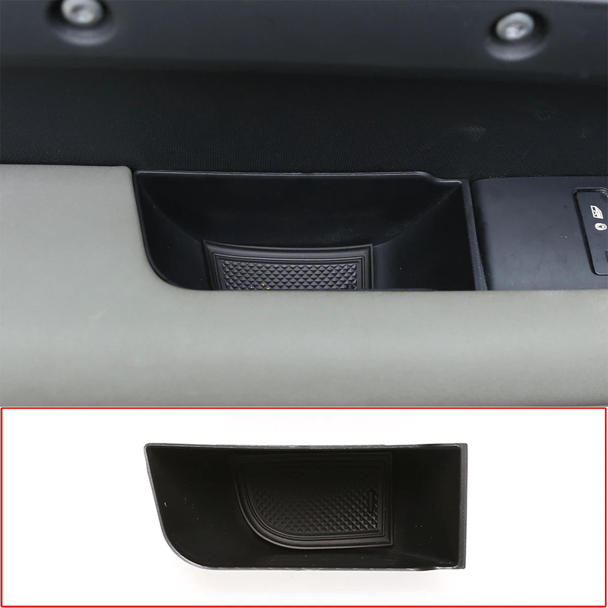 

For Land Rover Defender 110 2020-2022 Car Styling ABS Black Car Door Storage Box Phone Tray Interior Modification Accessories