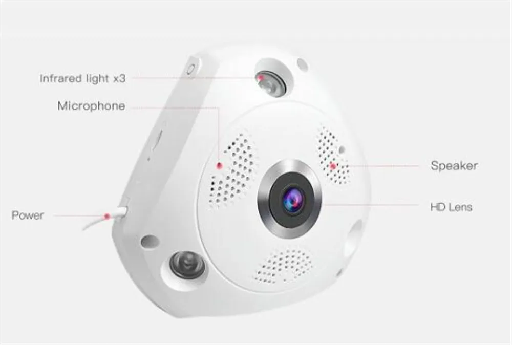 Панорамная камера Vstarcam C61S с углом обзора 360 градусов объектив рыбий глаз Wi-Fi