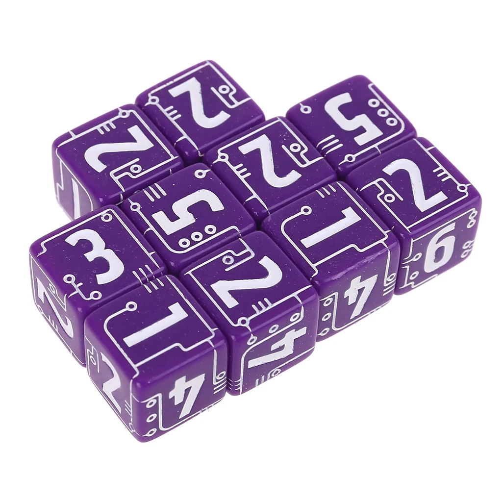 

High Quality 10pcs/set 6-sided Line Dices Beads Available in Multiple Colors Desktop Table Board Role Playing Games 15mm