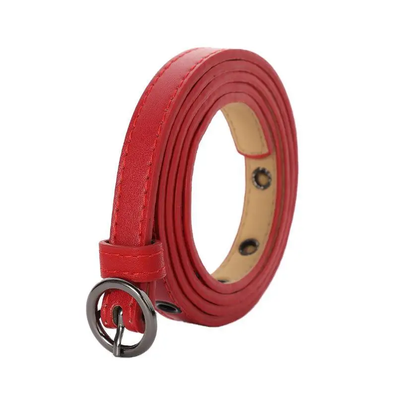 women leather belt round metal pin buckle circle belts hot brand fashion punk o ring for women belt free global shipping