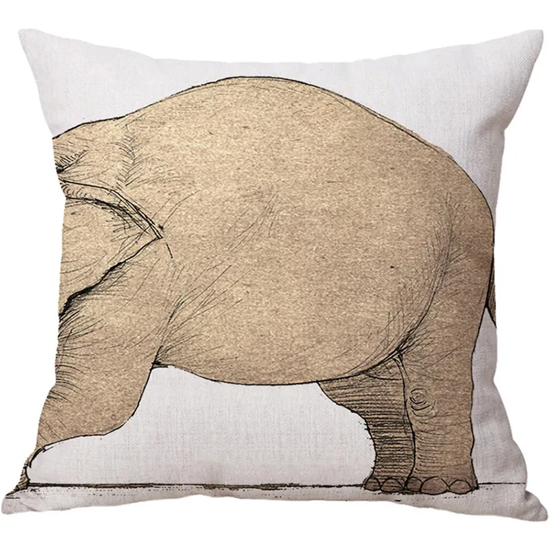 2017 Популярные Чехлы для подушек с животными темно синие льняные и Полиэстеровые