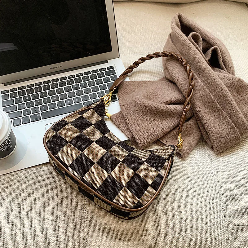 

Дизайнерские товары 2021, модная новая квадратная клетчатая дамская сумочка с рисунком «гусиные лапки», сумка на плечо, роскошная дизайнерск...