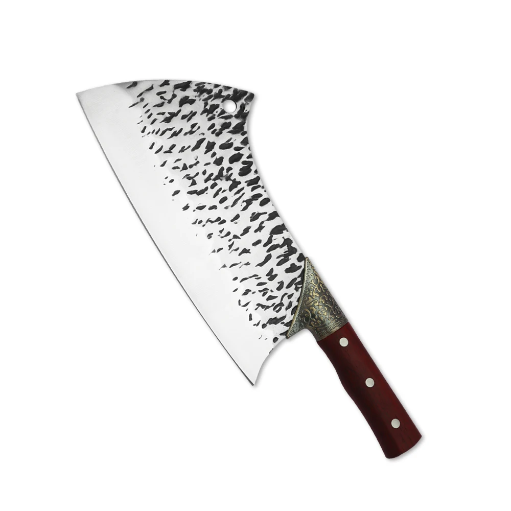 

9,5 дюймовый кованый кухонный нож ручной работы мясницкий нож для нарезки мяса китайский шеф-повар 5CR15 нержавеющая сталь с деревянной ручкой