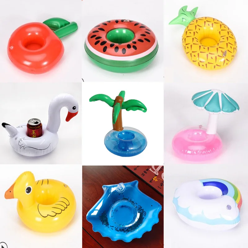 

Inflatable toys Coconut tree/yellow duck/mushroom/swan Cup Holder Water coasters floating drinks cup holders Summer Pool party