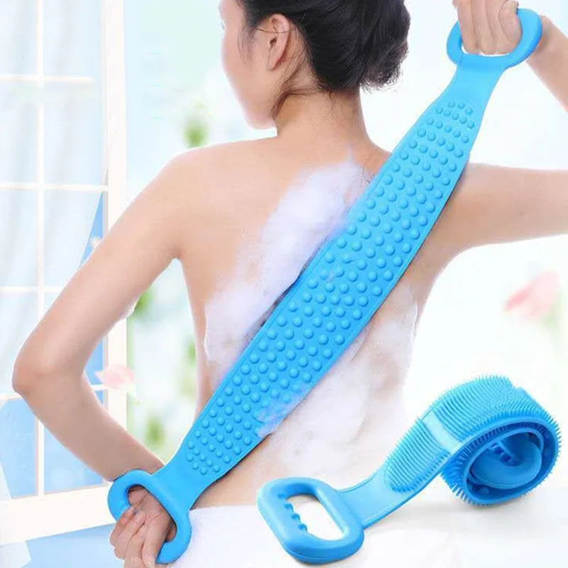 

Magic Silicone Brushes Bath Towels Body Brush Bath Belt Exfoliating Back Brush Belt Wash Skin Household Clean Shower Brushes